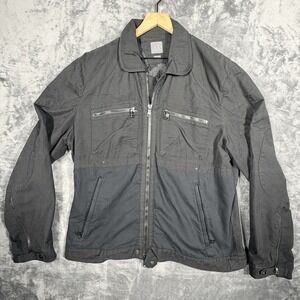 Armani Exchange Mens Full Zip Moto Jacket Coat Size XXL Black Cotton Blend